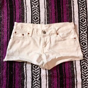 Levi's White Denim Shorts